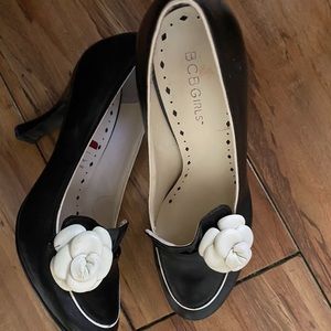 BCBGirls Black & White Flower Heels